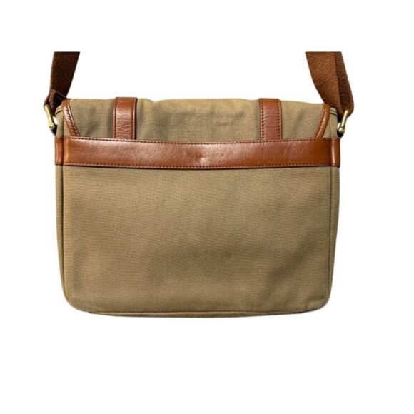 Fossil Tan Canvas Messenger Bag Purse Handbag Crossbody - Picture 5 of 9